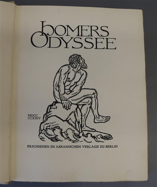 Homer - Odyssee, one of 1000, illustrated by Ludwig Van Hoffman, folio, half vellum, Askanischer Verlag,